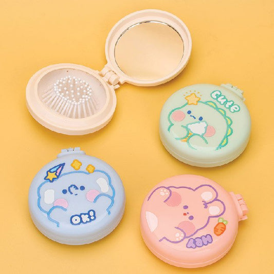 Kids Folding Soft Hair Brush with Mirror