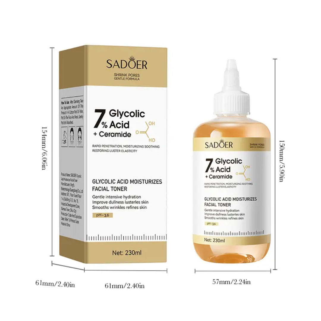 Sadoer 7% Glycolic Acid + ceramide Facial Toner 230ml