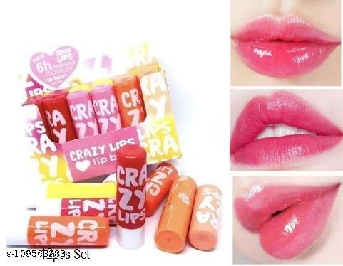 Crazy Lips Fruity Flavour Natural Pink Lip Balm set of 12