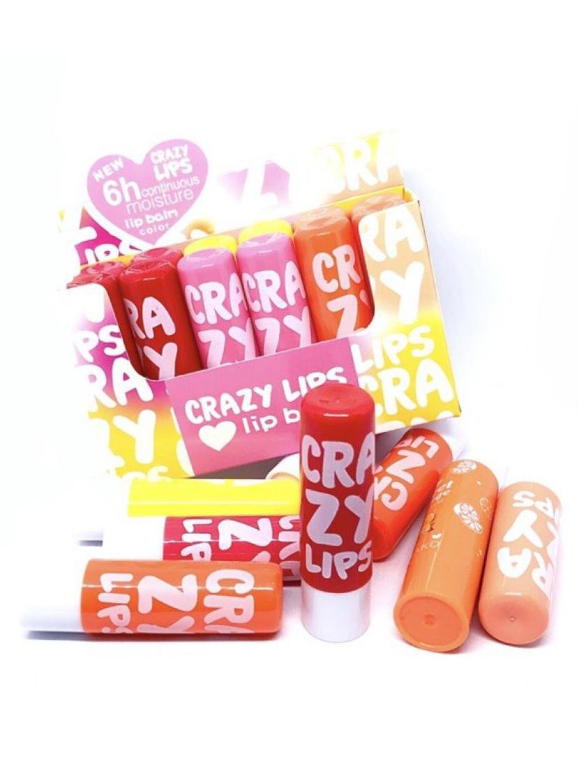 Crazy Lips Fruity Flavour Natural Pink Lip Balm set of 12