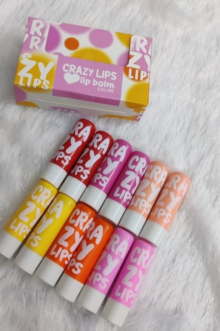 Crazy Lips Fruity Flavour Natural Pink Lip Balm set of 12
