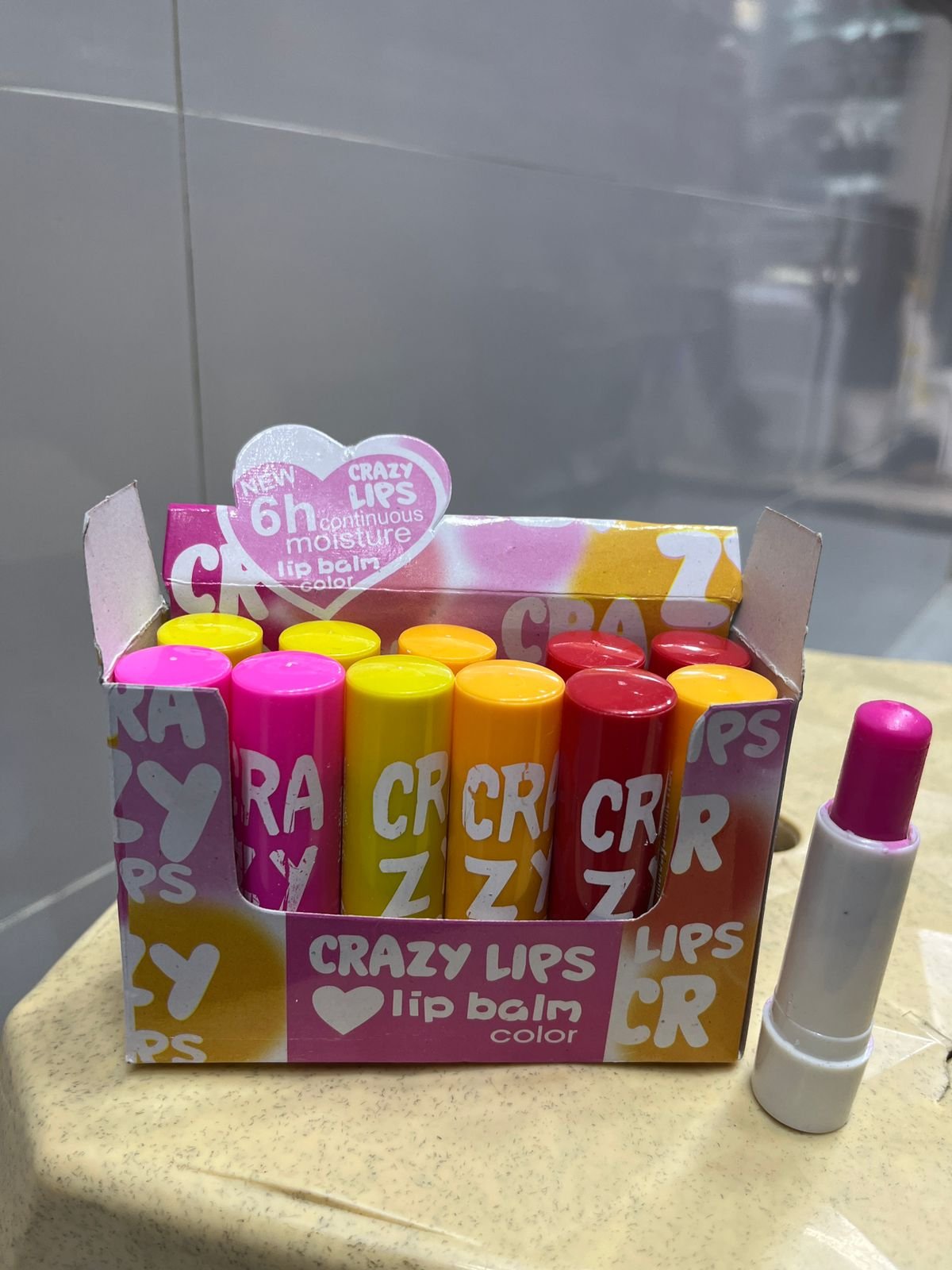 Crazy Lips Fruity Flavour Natural Pink Lip Balm set of 12