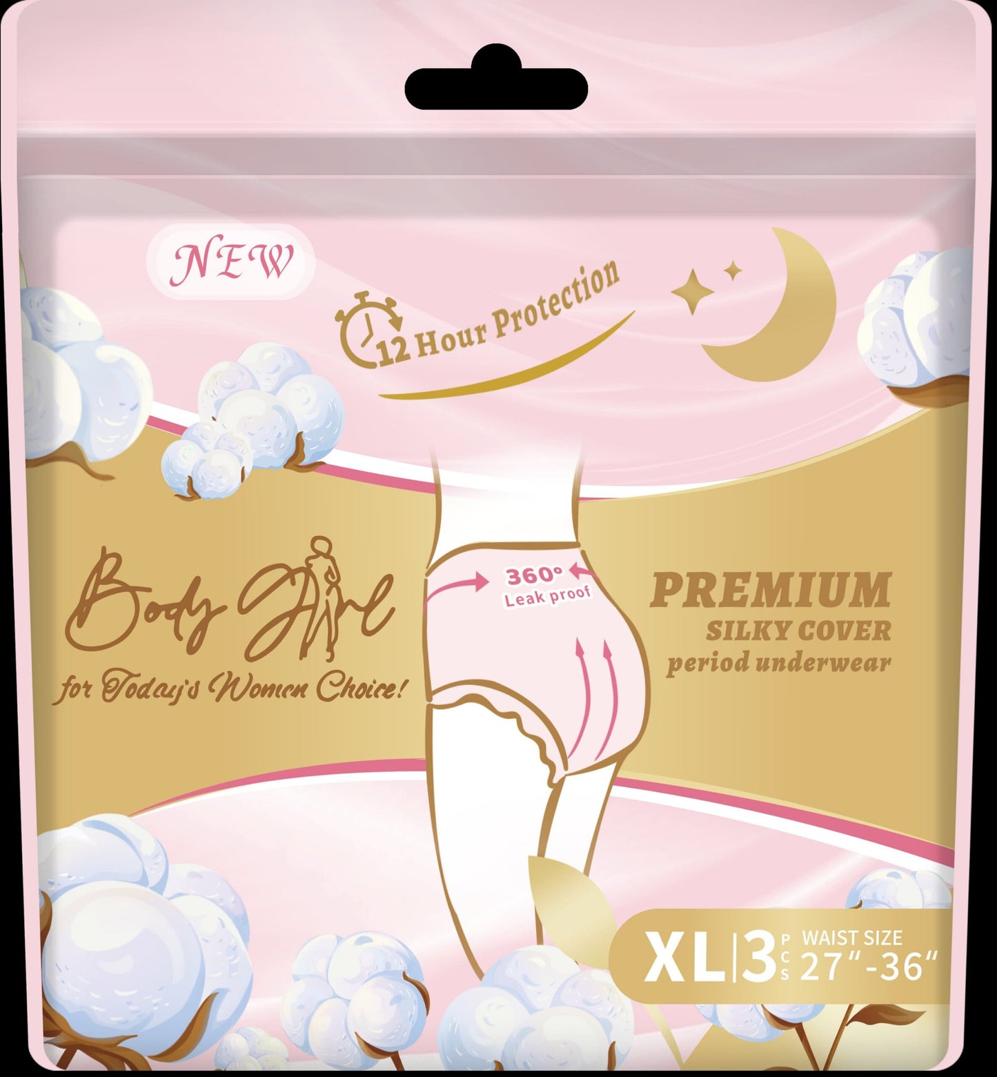 NEW Premium Silky Cover Period Underwear Penties 12 hours protection pack of 3