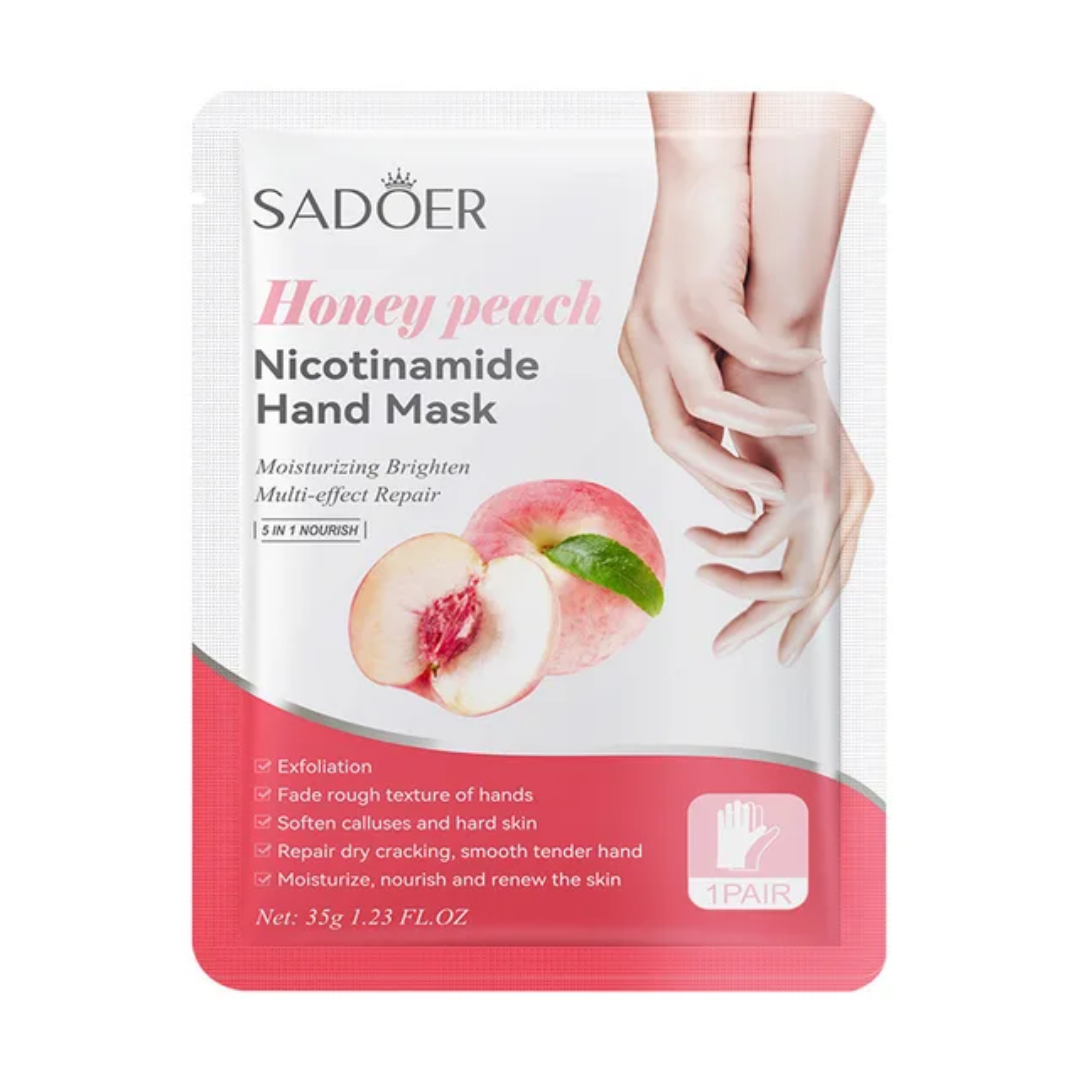 Sadoer Honey Peach Nicotinamide Hand Mask pair