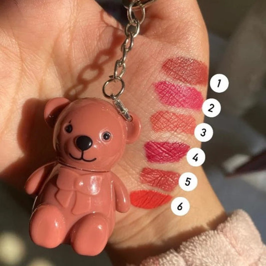 Mocallure Long Lasting Matte Bear LipGloss With key Chain Set Of 6