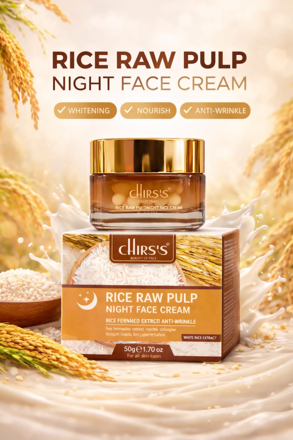 Chirs’s Vitamin C & Rice Raw Plup Cream (Day & Night)