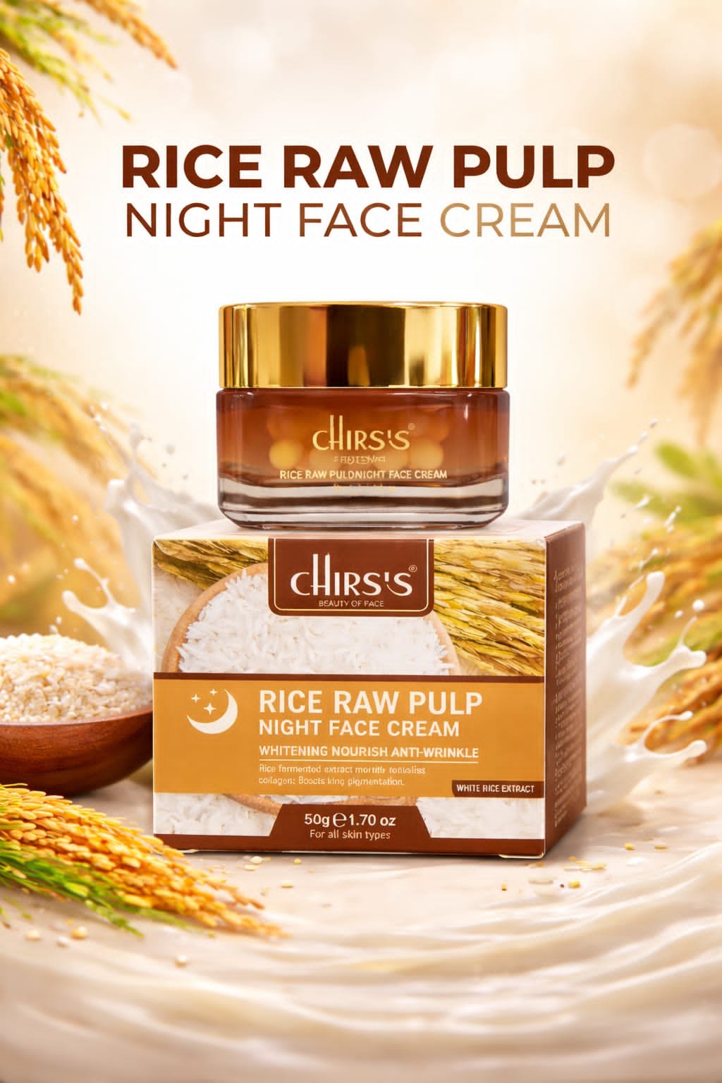 Chirs’s Vitamin C & Rice Raw Plup Cream (Day & Night)