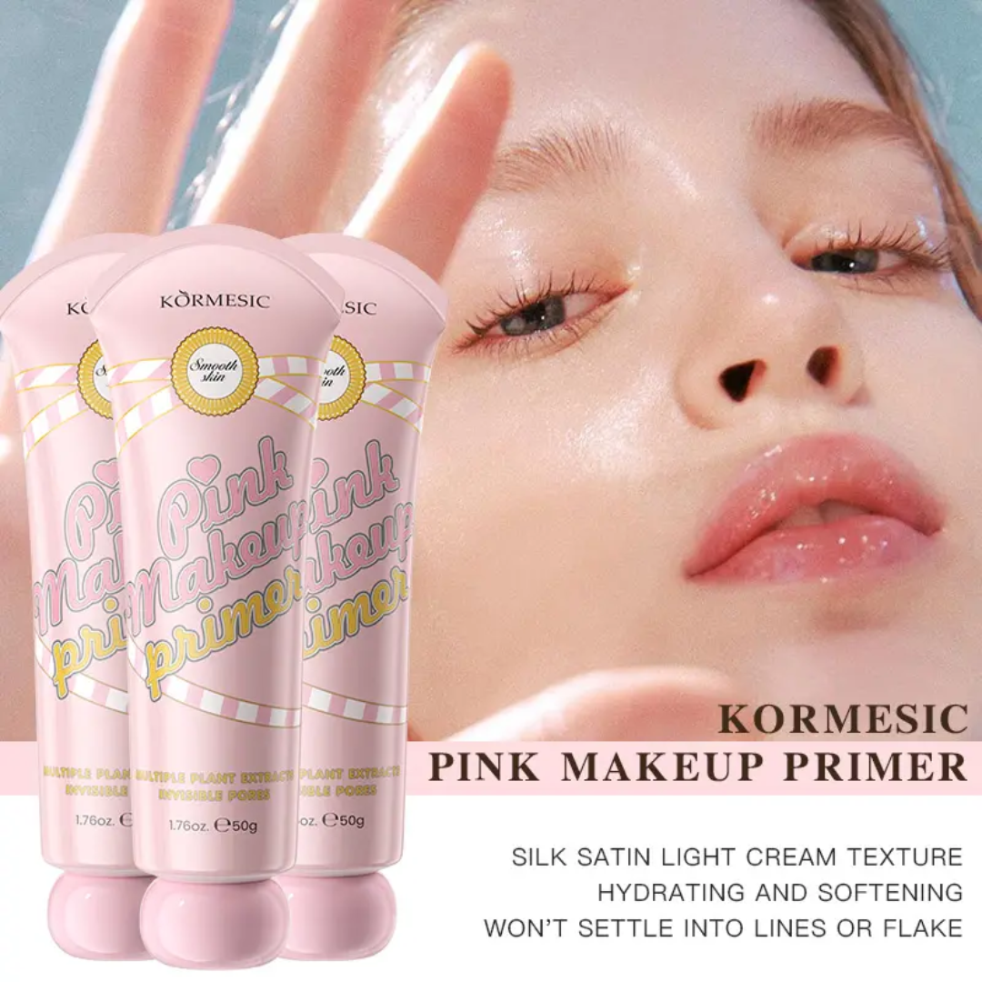 KORMESIC Pink Makeup Primer Multiple Plant Extracts Invisible Pores 50g