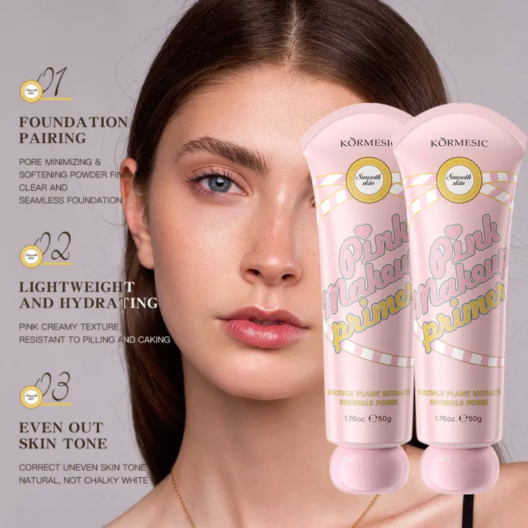 KORMESIC Pink Makeup Primer Multiple Plant Extracts Invisible Pores 50g