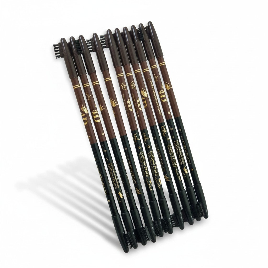 QUEEN BEAUTY Eyebrow Pencil With Brush Pack Of 12