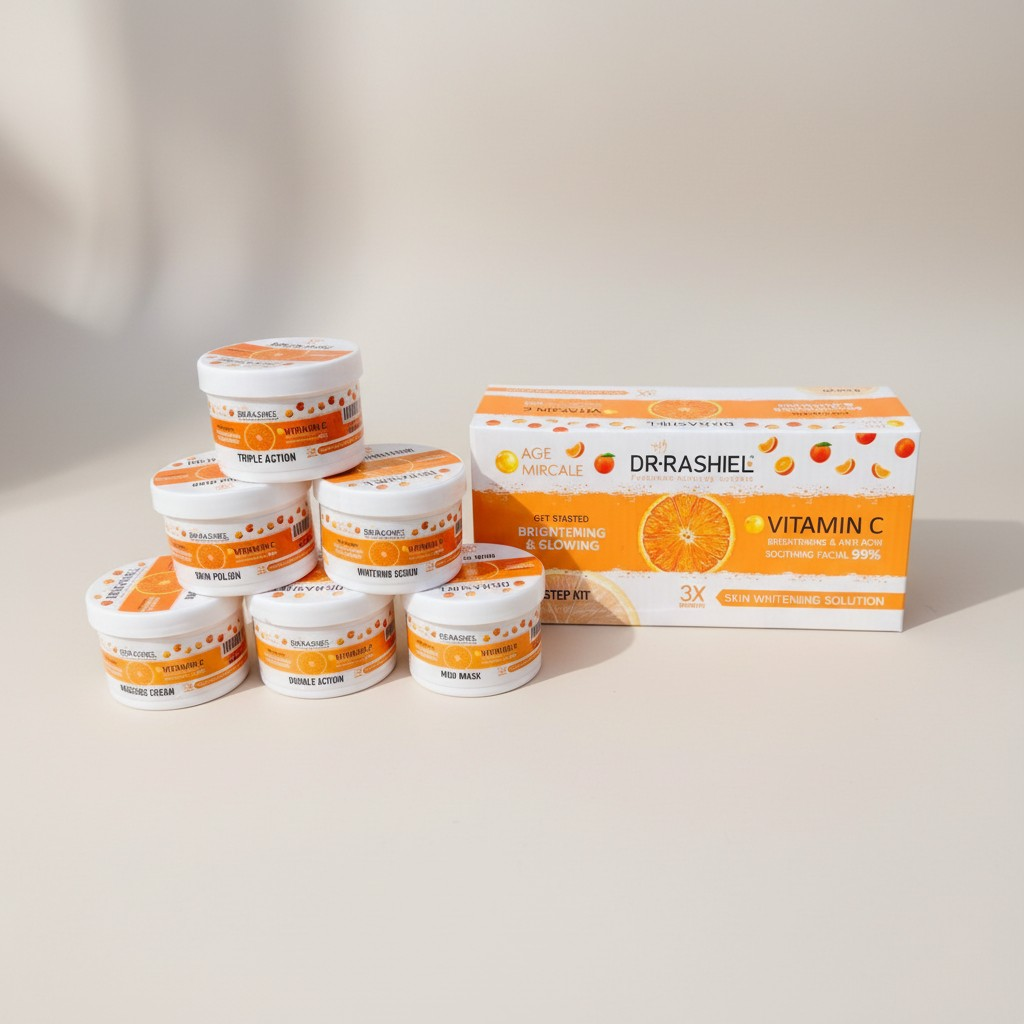 Whitening Facial Kit Series Set Of 6 (Skin Polish 150ml, Mud Mask 150ml, Massage Cream 150ml, Scrub, Double Action 150ml, Triple Action150ml)