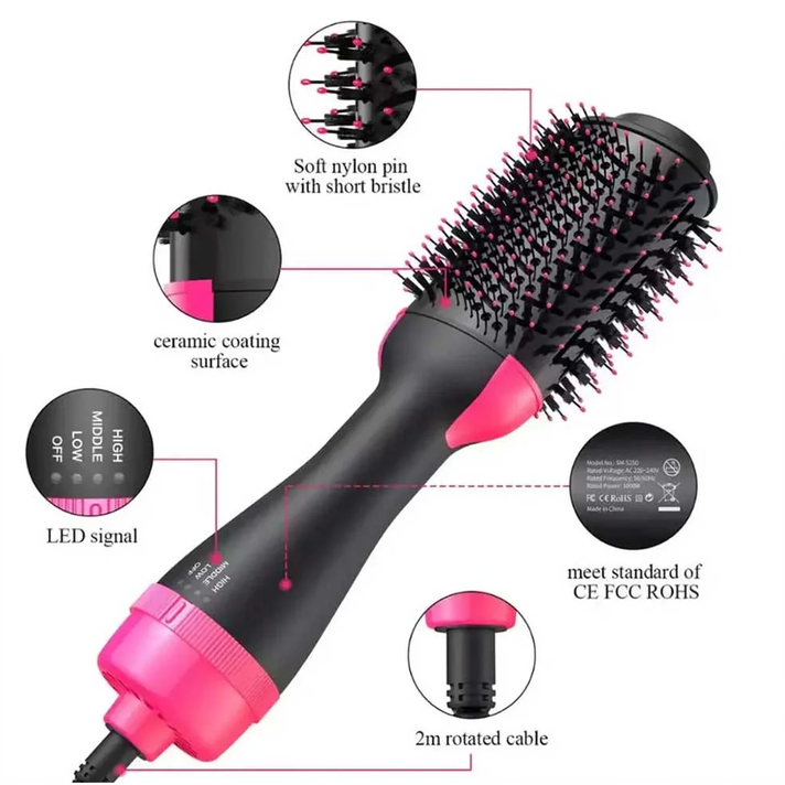 One Step Hot Air Hair Brush 3in1 Dryer Straightener curler