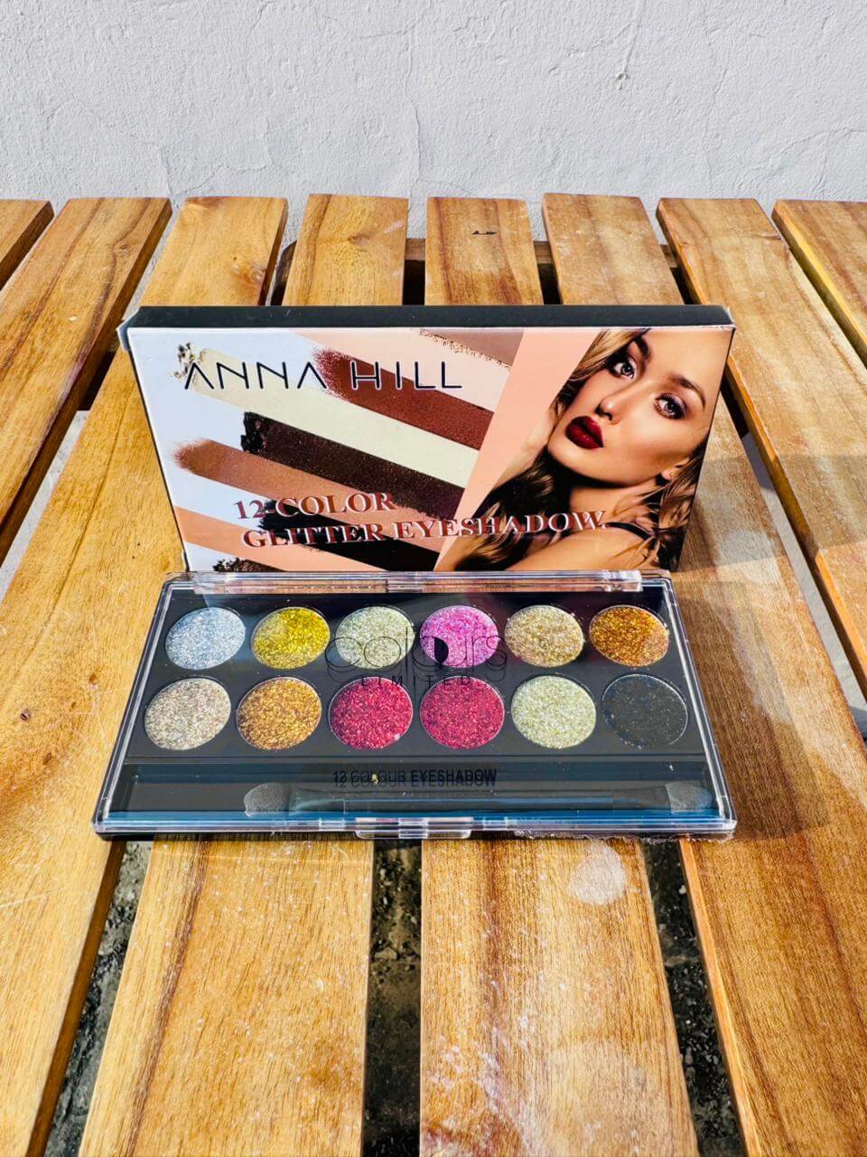 ANNA HILL 12 Color Glitter Eye Shadow palette