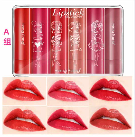HangFang Silky Vivid Color Matte Lipstick pack of 6