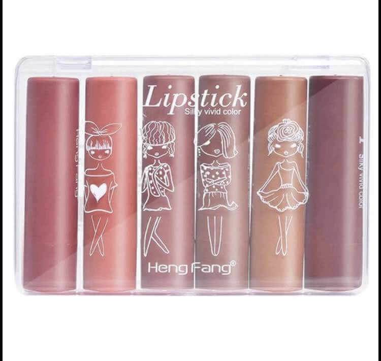 HangFang Silky Vivid Color Matte Lipstick pack of 6