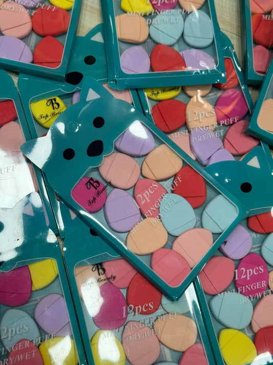 Top Beauty Mini Finger Puff Dry/Wet pcs of 12