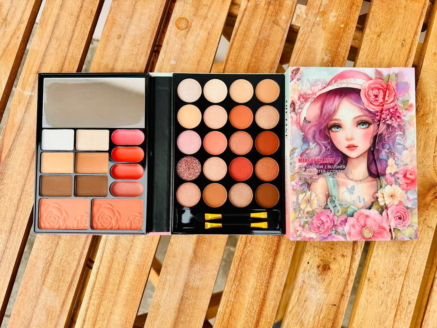 ANYLADY Full Book Makeup Eyeshadow, Blush, Lipstick, Eyebrow and Compact Palette