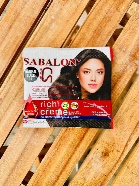 Sabalon Rich Creme Hair Color Sachet with Shampoo