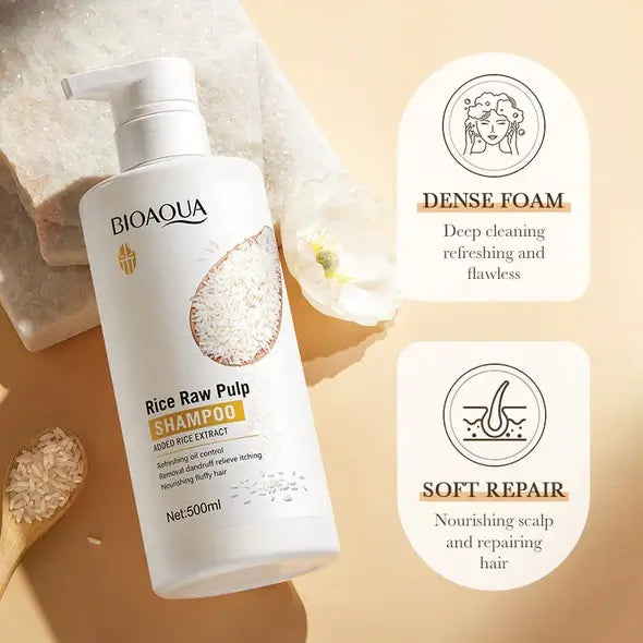 Bioaqua Rice Raw Plup Shampoo 500ml
