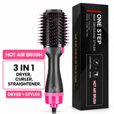 One Step Hot Air Hair Brush 3in1 Dryer Straightener curler