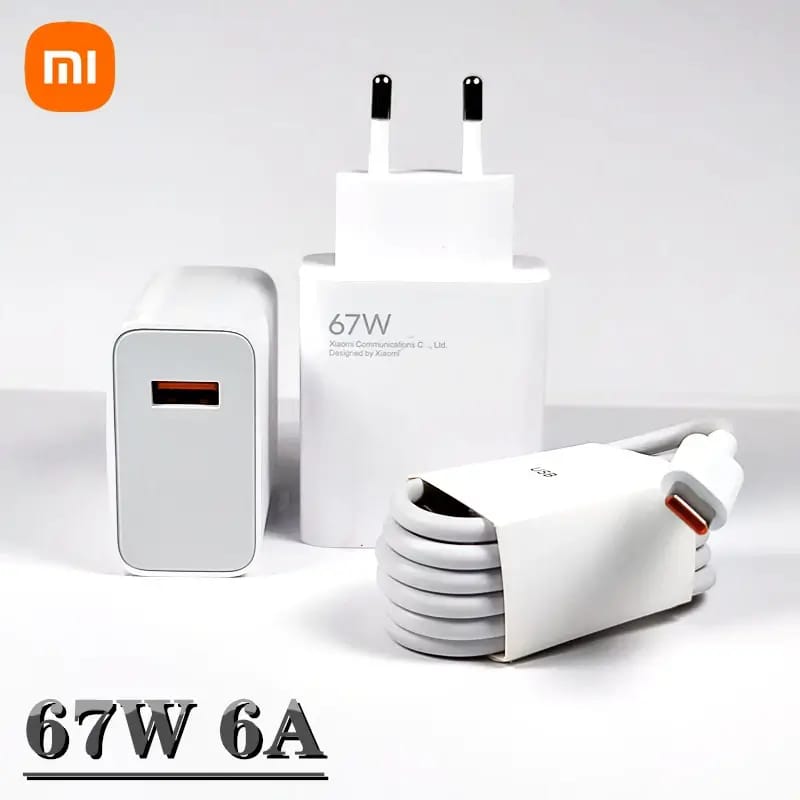 Xiaomi 67W Fast Charger with 6A Type-C Cable Mobile Charging Adapter