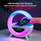 G-Shape Smart Wireless Charging Station with RGB Light, Bluetooth Speaker & Alarm Clock