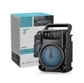 3-Inch Portable Bluetooth Speaker with LED Light, FM Radio & Extra Bass