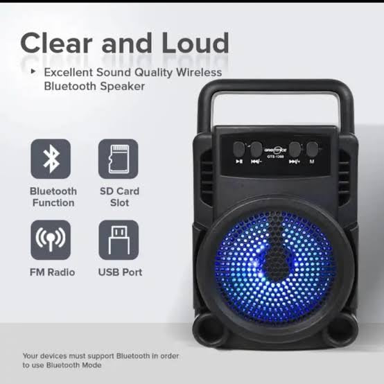 3-Inch Portable Bluetooth Speaker with LED Light, FM Radio & Extra Bass