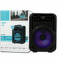 3-Inch Portable Bluetooth Speaker with LED Light, FM Radio & Extra Bass