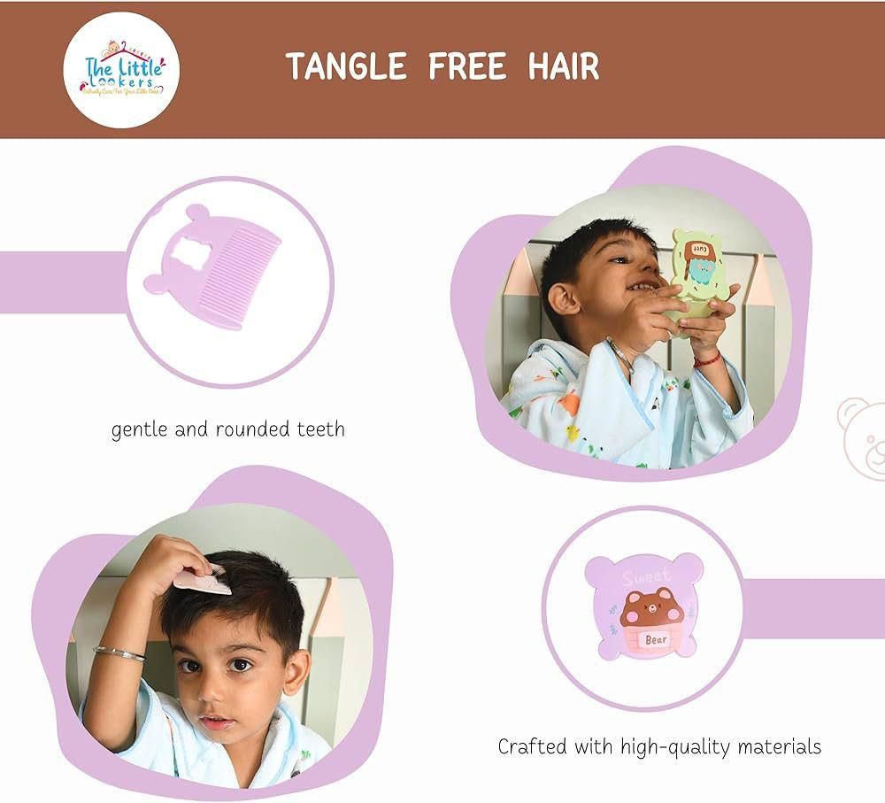 Bear Mirror & Comb Set for Kids | Tangle-Free Hair Grooming (Random Color)