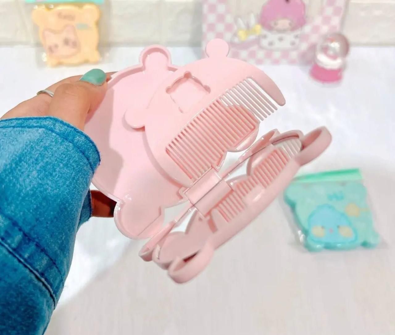 Bear Mirror & Comb Set for Kids | Tangle-Free Hair Grooming (Random Color)