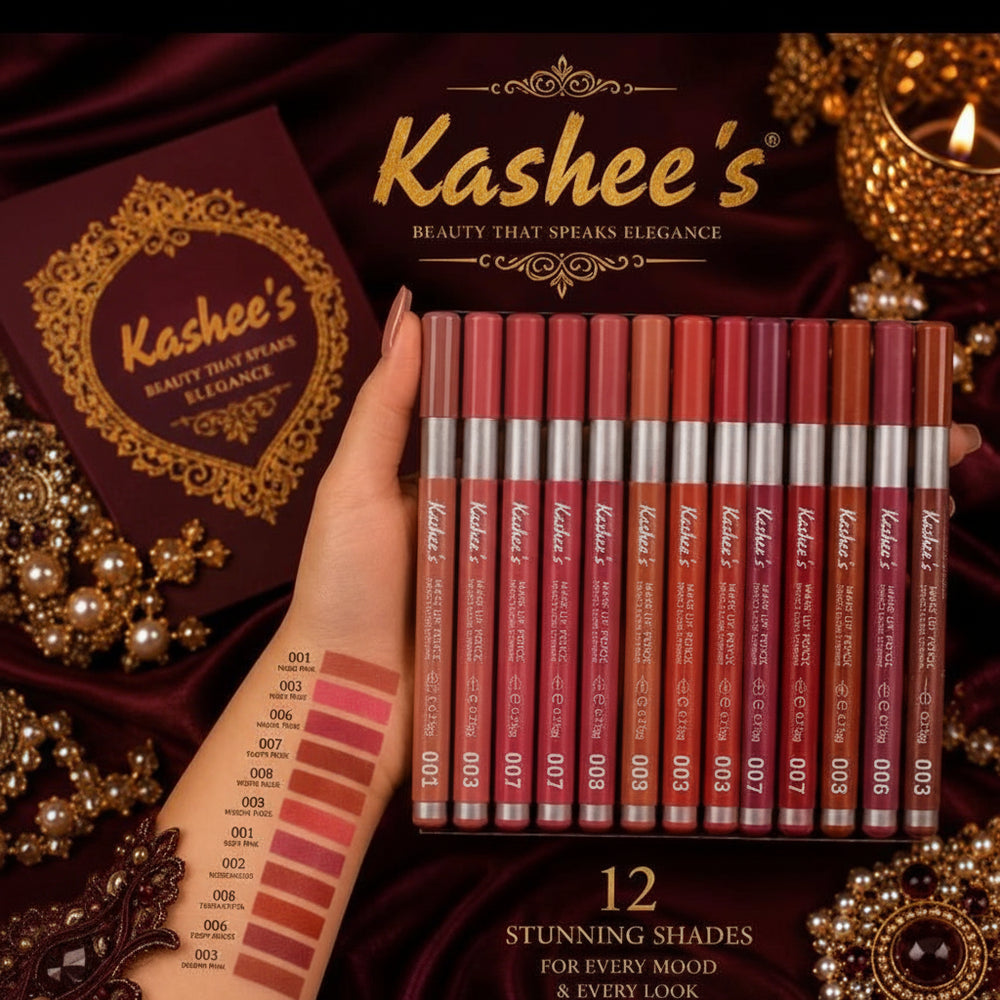 Kashee's Matte Lip Pencil | 12 Stunning Shades | Long-Lasting Lip Liner