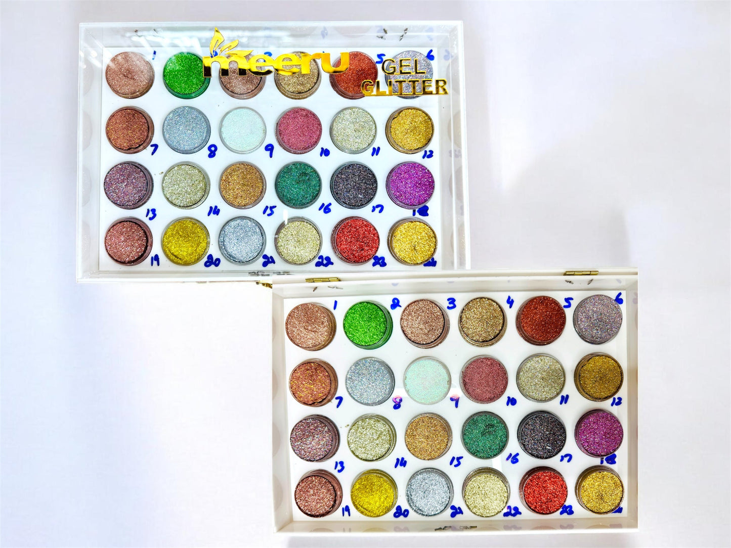 Meeru Gel Glitter Palette Set 24 Vibrant Shades