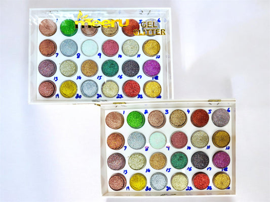 Meeru Gel Glitter Palette Set 24 Vibrant Shades