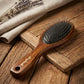 Stylish Wooden Paddle Hair Brush – Anti-Static Detangling Brush with Steel Pins (Random Color)