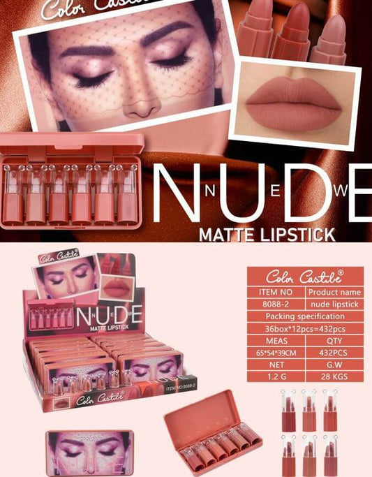 Color Castle  Nude Matte Lipstick Pack of 6