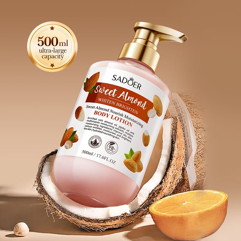 SADOER Sweet Almond Whitening & Brightening Moisturizing Body Lotion – 500ml