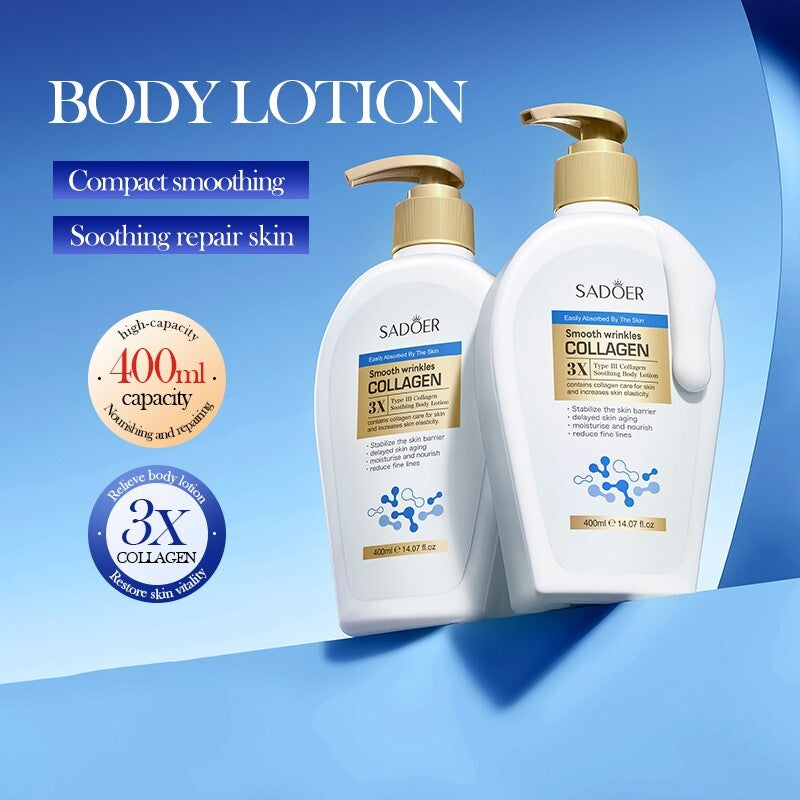 SADOER 3X Type III Collagen Body Lotion – Soothing, Moisturizing & Whitening (400ml)