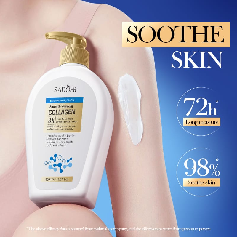 SADOER 3X Type III Collagen Body Lotion – Soothing, Moisturizing & Whitening (400ml)