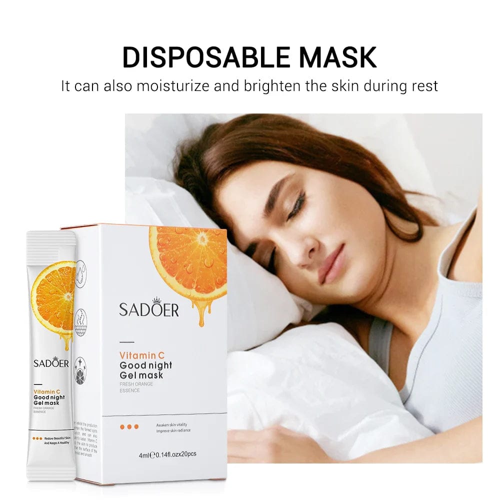 SADOER Vitamin C Good Night Sleep Gel Mask – Fresh Orange Essence 4ml × 20 pcs
