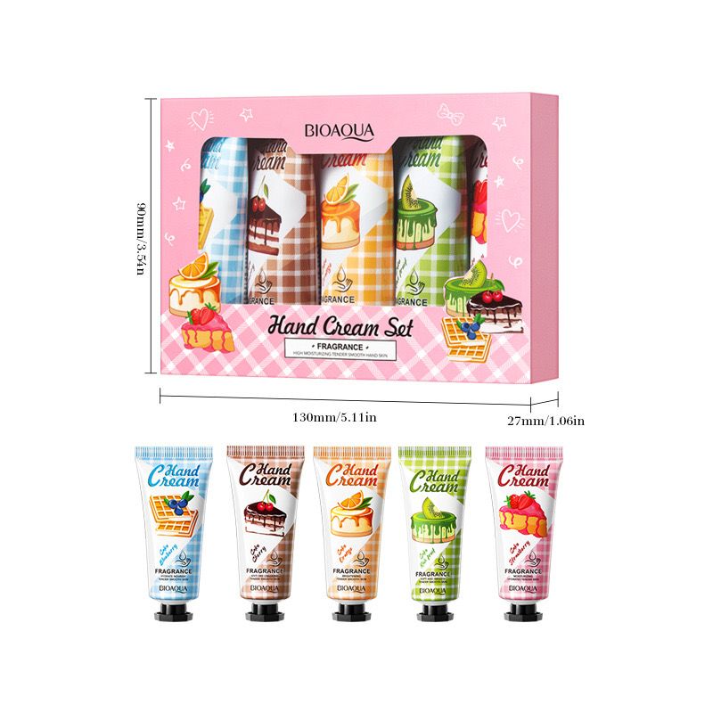 BIOAQUA Fragrance, Whitening and Moisturizing Fruity Hand Cream Set of 5