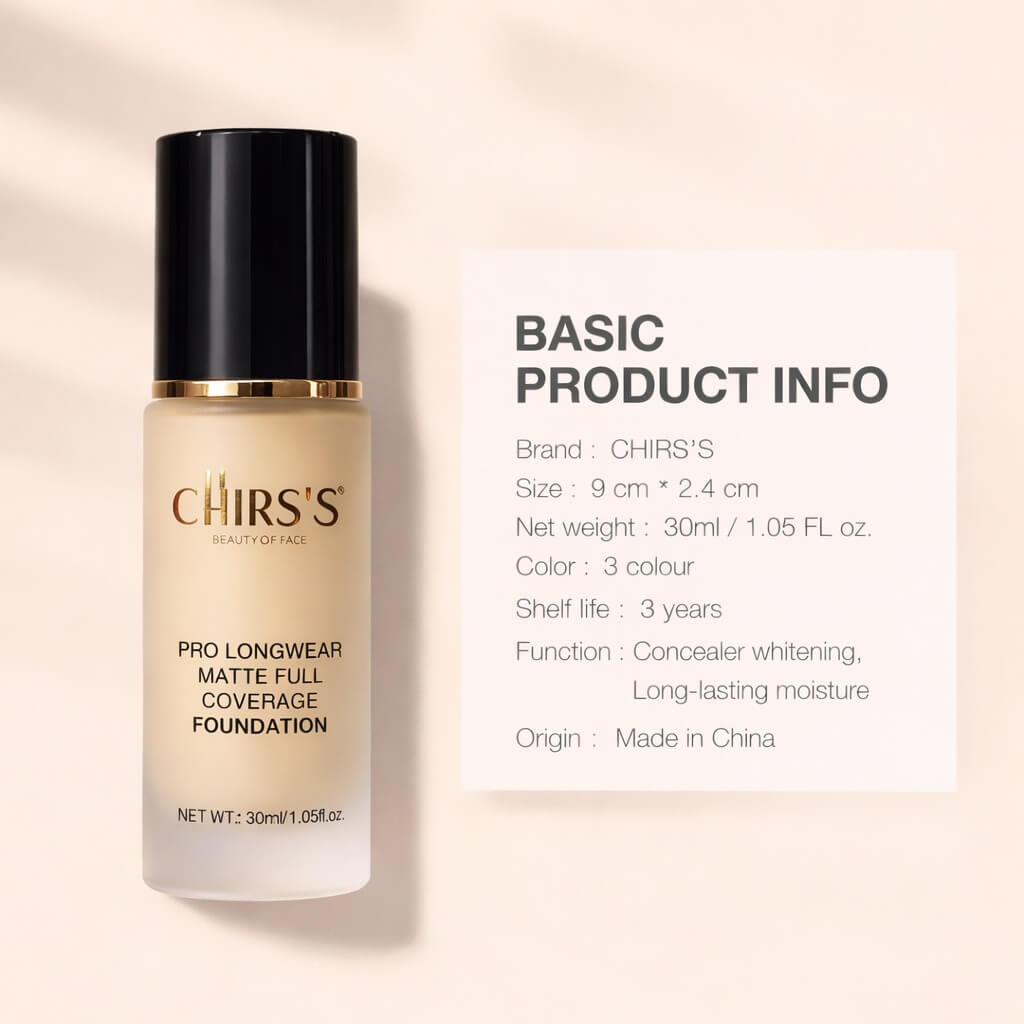 Chirss Pro LongWear Matte Full Coverage Foundation