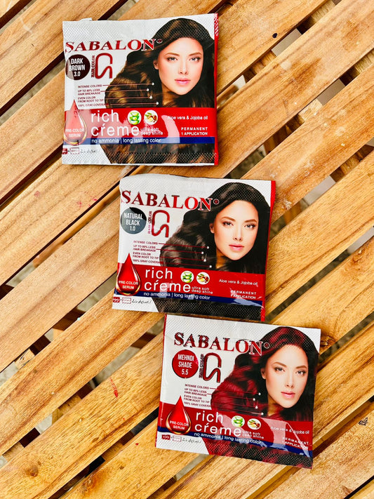 Sabalon Rich Creme Hair Color Sachet with Shampoo