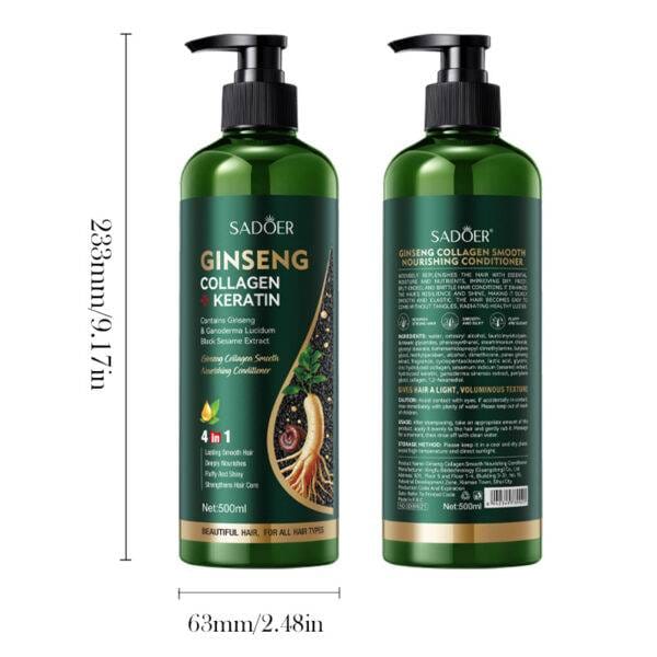 SADOER Ginseng Collagen Smoothing and Nourishing With Herbal Essence 4in1 Hair Shampoo 500ml