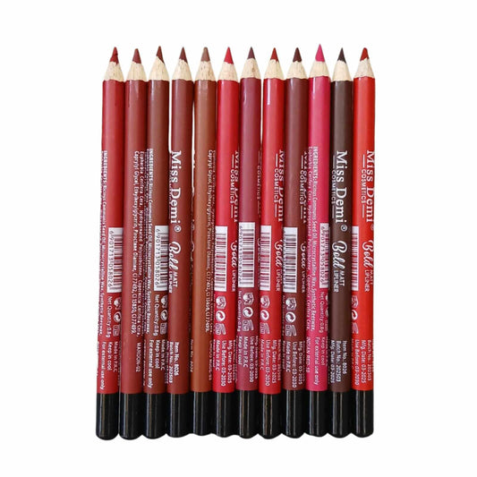 Miss Demi  Makeup color Lip &amp; Eye Matte Pencils Pack Of 12