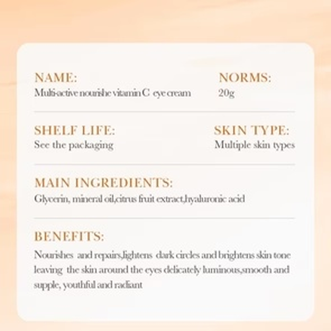 BIOAQUA Vitamin C Eye Cream – Multi-Active Nourishing & Brightening (20g)
