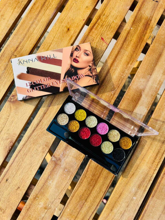 ANNA HILL 12 Color Glitter Eye Shadow palette