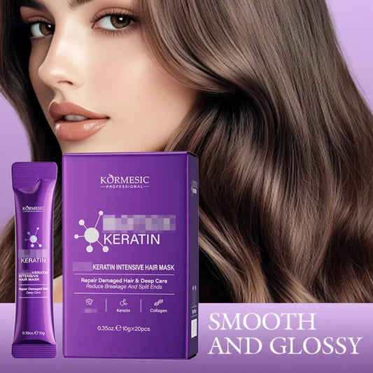 Kormesic Professional Repair Damaged Hair &amp; Deep Care Keratin Intensive Hair Mask Pack of 20 Sachets