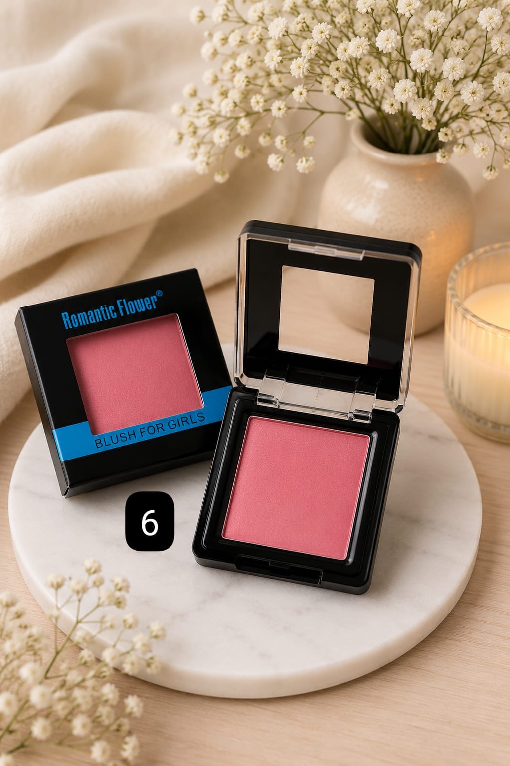 Romantic Flower Blush Blusher– Pigmented Powder Blush
