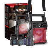 KBroad KTS-2295 Portable Wireless Bluetooth Speaker with Solar Panel, Flashlight & FM Radio